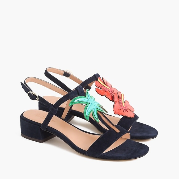 J. Crew Shoes - New J. Crew Tropical Low-heel Suede Sandals